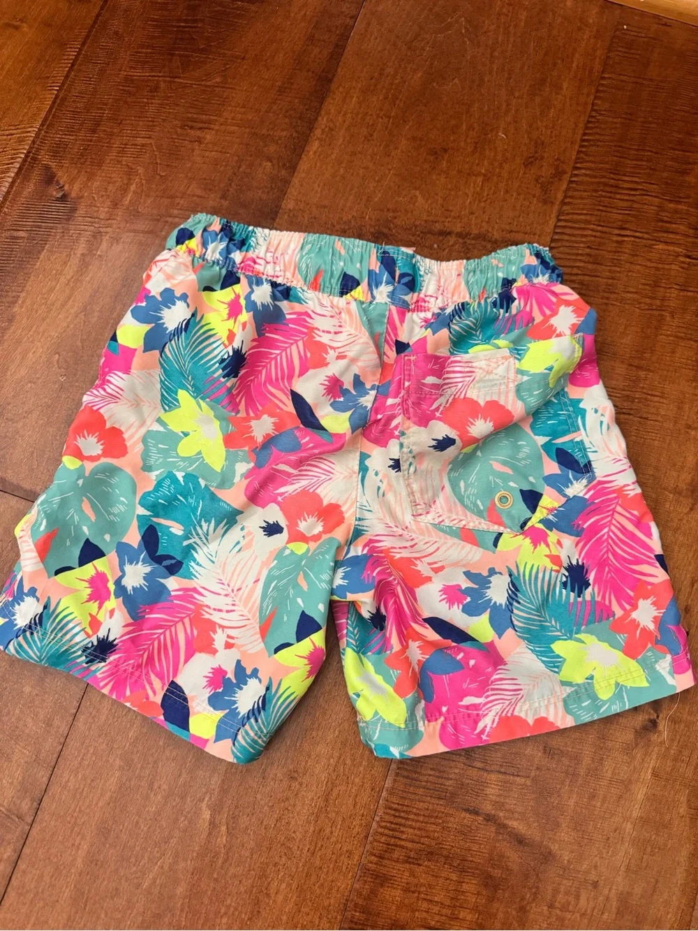 Cat & Jack Neon Tropical Print Swim Shorts - Pink, Teal, Yellow